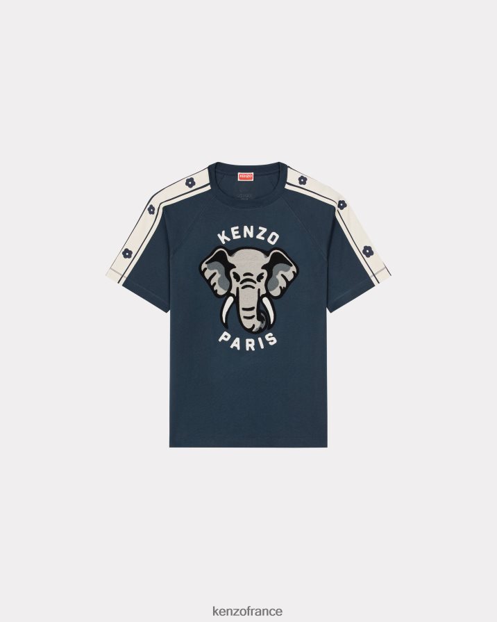 vêtements Kenzo t-shirt ajusté éléphant bleu nuit Hommes LFF6X015