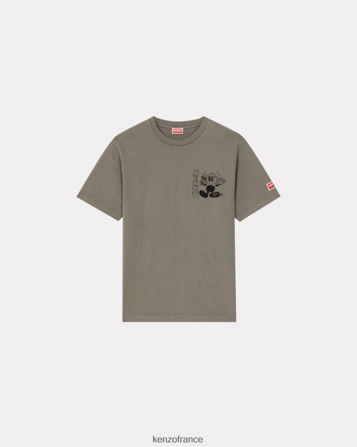 vêtements Kenzo t-shirt boké gris brumeux Hommes LFF6X07
