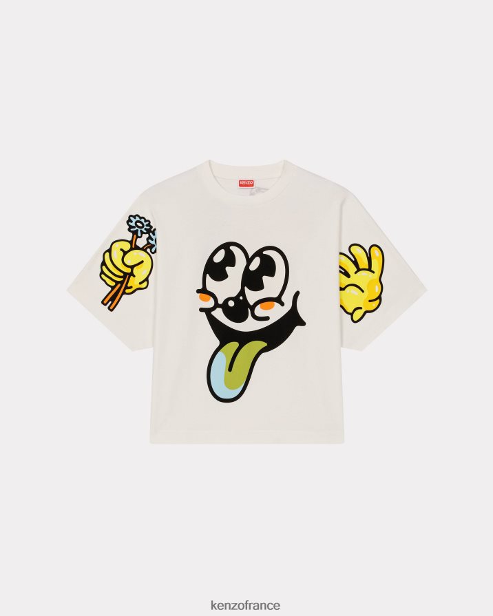 vêtements Kenzo t-shirt boxy 'boke blanc cassé Hommes LFF6X0340