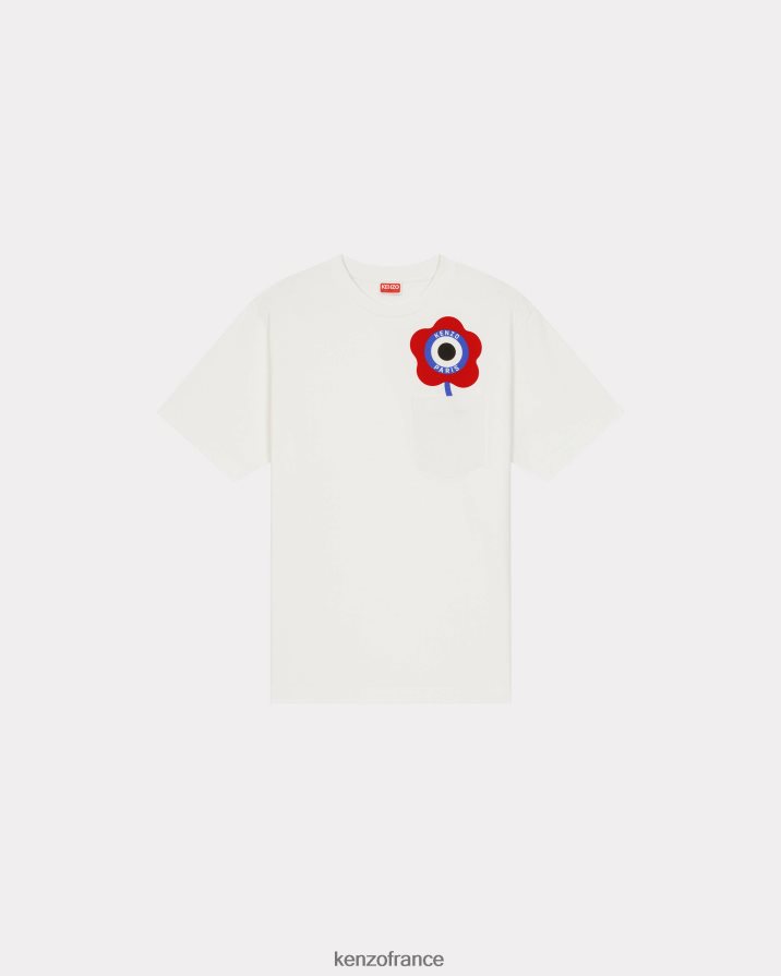 vêtements Kenzo t-shirt cible blanc cassé Hommes LFF6X0320