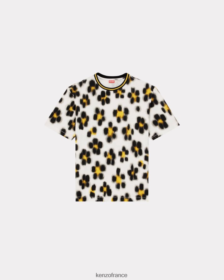 vêtements Kenzo t-shirt hana léopard blanc cassé Hommes LFF6X0199
