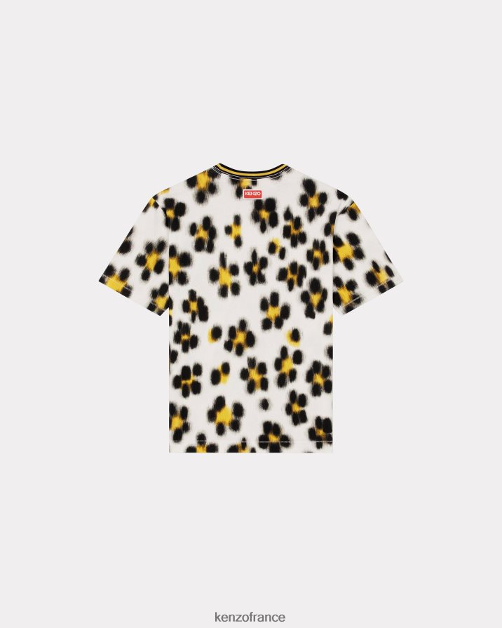 vêtements Kenzo t-shirt hana léopard blanc cassé Hommes LFF6X0199