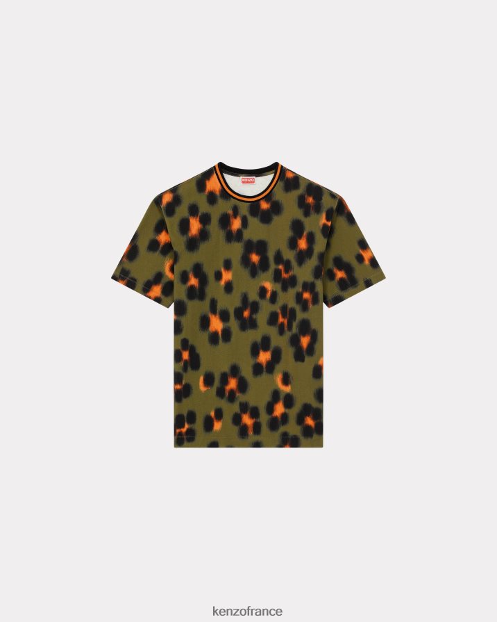 vêtements Kenzo t-shirt hana léopard kaki Hommes LFF6X0295