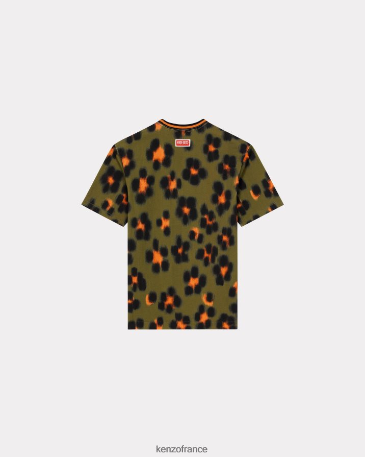 vêtements Kenzo t-shirt hana léopard kaki Hommes LFF6X0295