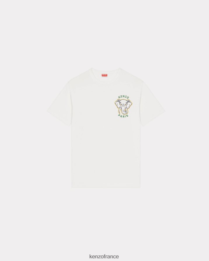 vêtements Kenzo t-shirt éléphant de varsity jungle blanc cassé Hommes LFF6X065