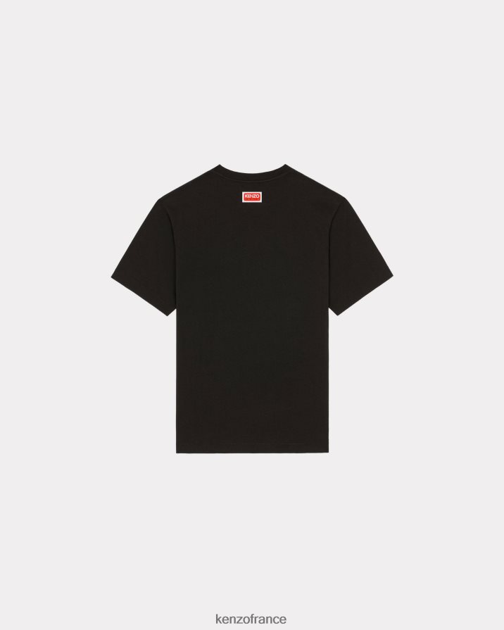 vêtements Kenzo t-shirt éléphant de varsity jungle noir Hommes LFF6X0174