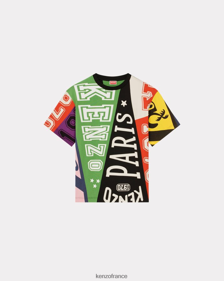 vêtements Kenzo t-shirt oversize avec drapeau multicolore Hommes LFF6X030