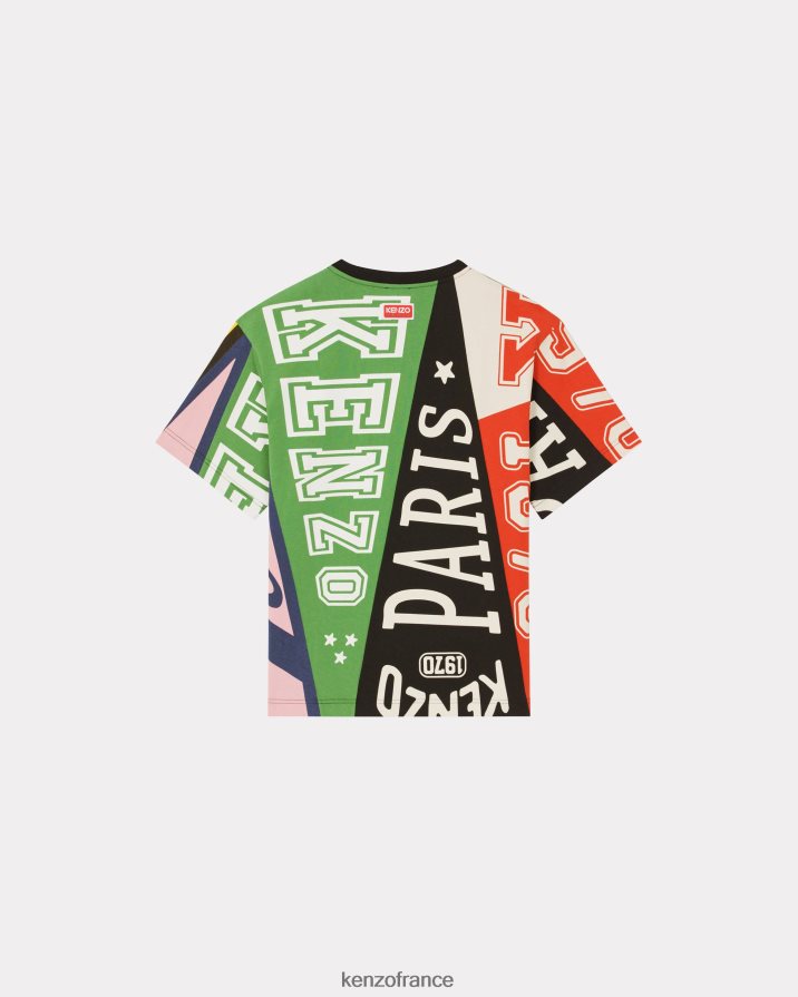 vêtements Kenzo t-shirt oversize avec drapeau multicolore Hommes LFF6X030