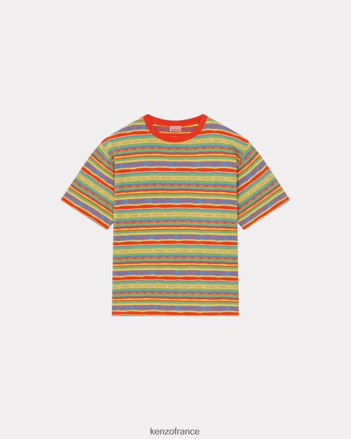 vêtements Kenzo t-shirt oversize à rayures surf jaune doré Hommes LFF6X0230