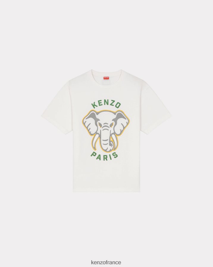 vêtements Kenzo t-shirt oversize 'varsity jungle' d'éléphant blanc cassé Hommes LFF6X063