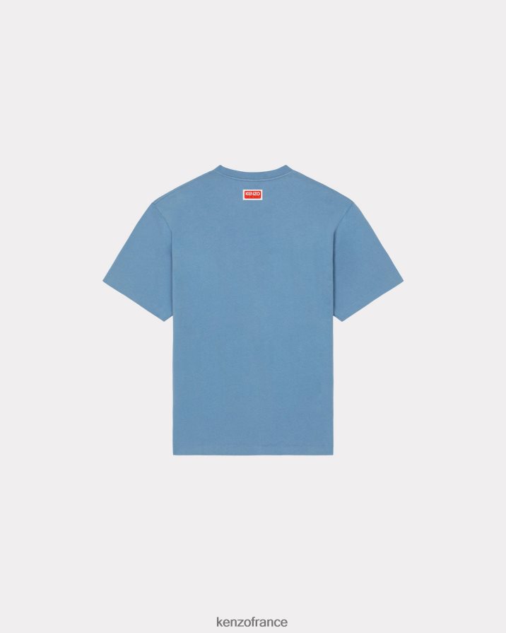 vêtements Kenzo t-shirt oversize 'varsity jungle' d'éléphant cyan Hommes LFF6X059