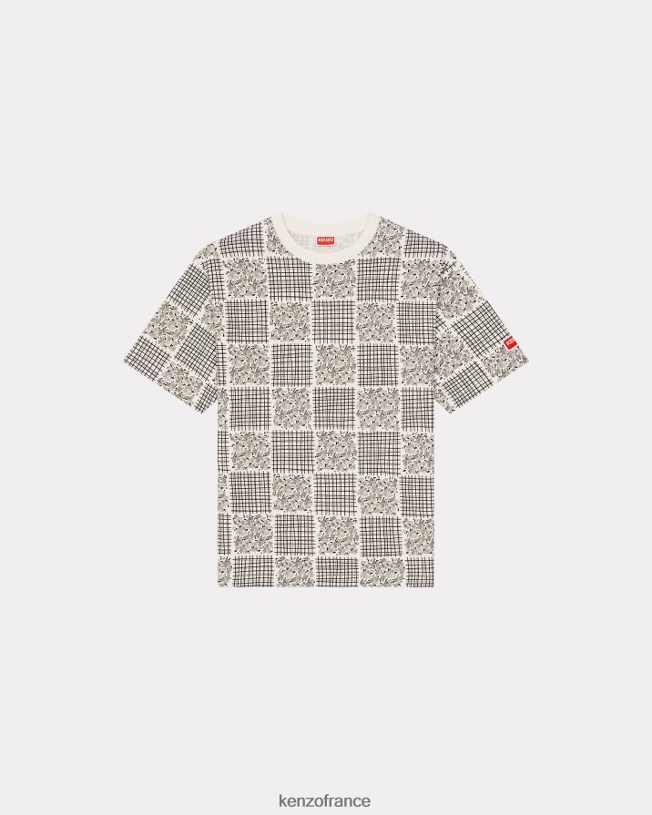 vêtements Kenzo t-shirt patchwork blanc cassé Hommes LFF6X0250