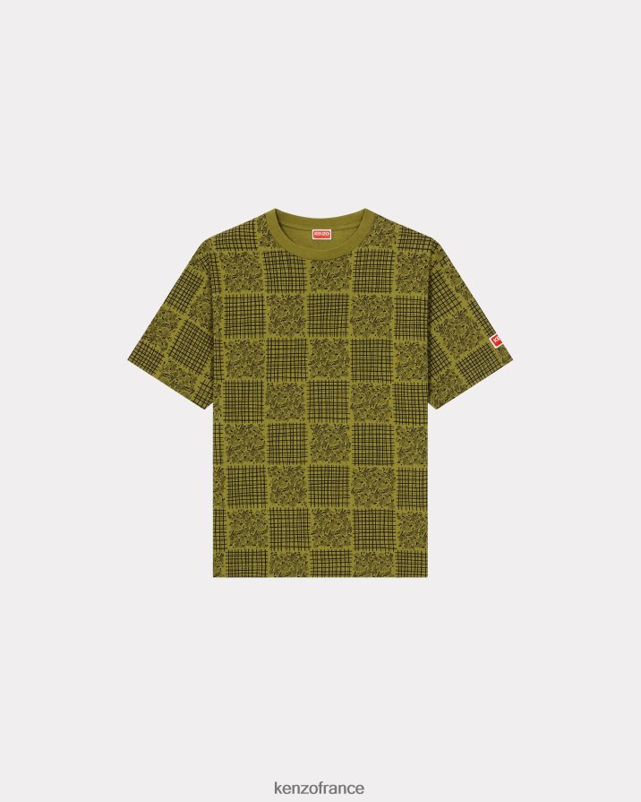 vêtements Kenzo t-shirt patchwork kaki Hommes LFF6X0242