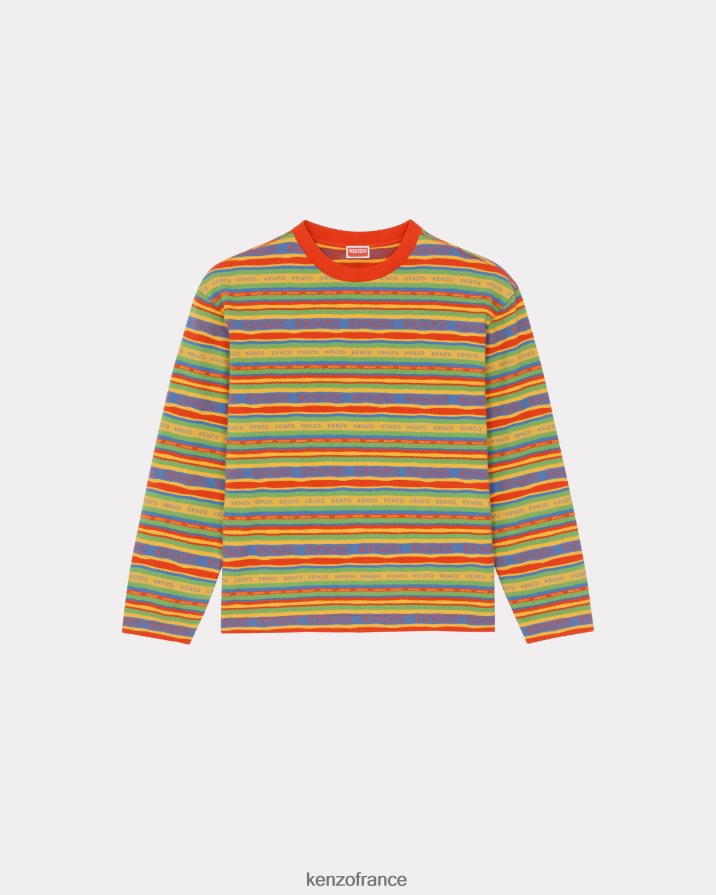 vêtements Kenzo t-shirt à rayures de surf jaune doré Hommes LFF6X0148