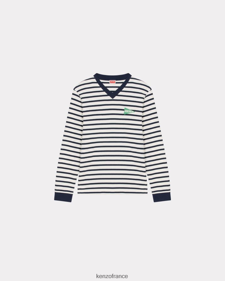 vêtements Kenzo t-shirt slim à rayures nautiques bleu nuit Hommes LFF6X0206