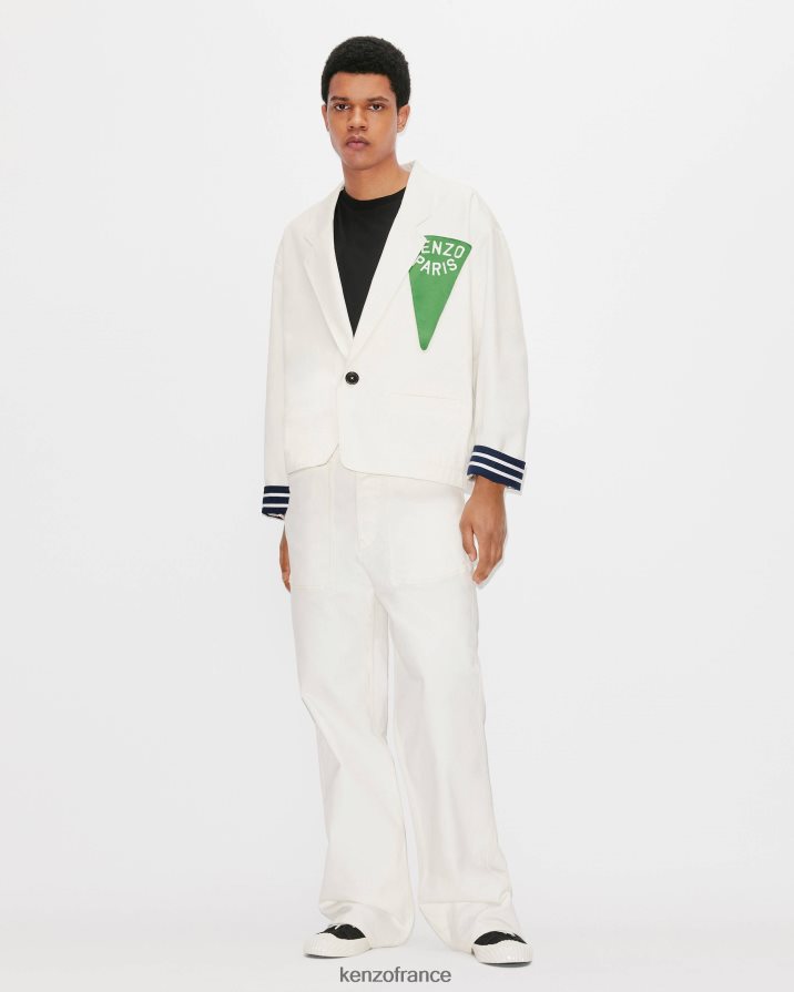 vêtements Kenzo Veste de travail sera. blanc cassé Hommes LFF6X0336