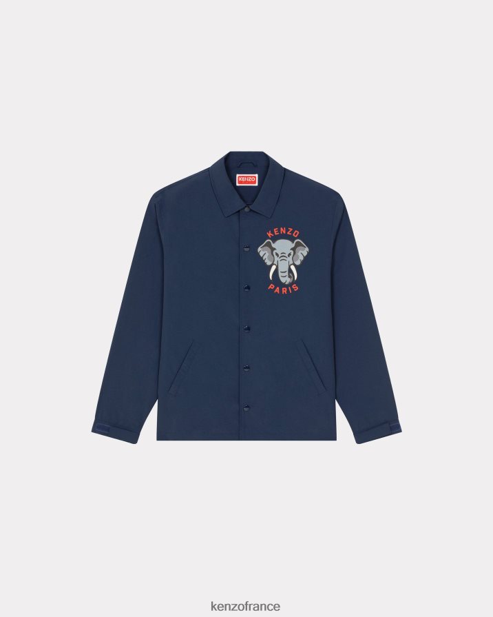 vêtements Kenzo veste coach éléphant bleu nuit Hommes LFF6X0106