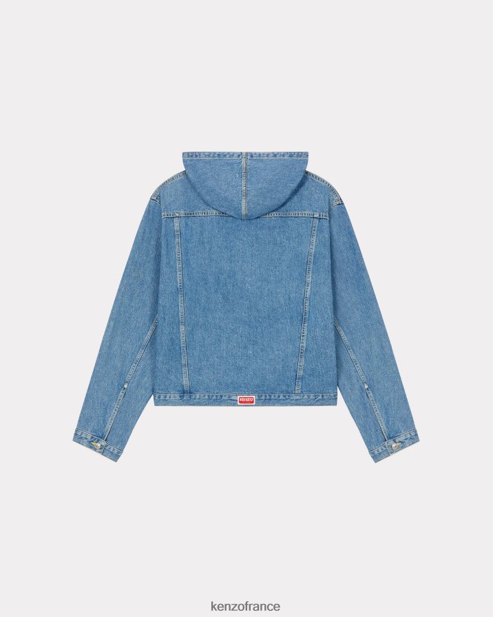 vêtements Kenzo veste en jean à capuche bleu Hommes LFF6X0335