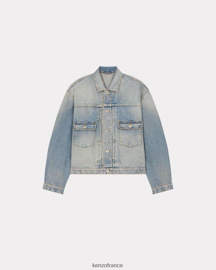 vêtements Kenzo veste en jean carrée pierre bl denim bleu sale Hommes LFF6X048