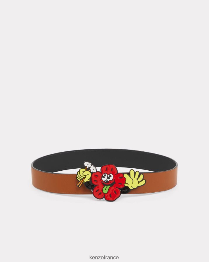 accessoires Kenzo large ceinture réversible en cuir boke noir unisexe LFF6X0862