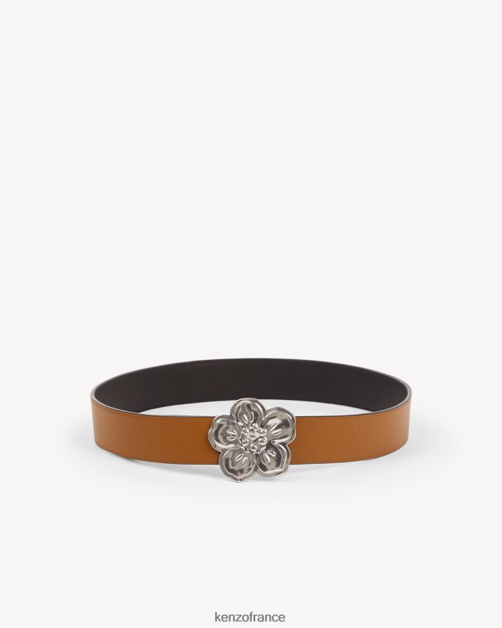accessoires Kenzo large ceinture réversible à fleurs boke noir unisexe LFF6X0857