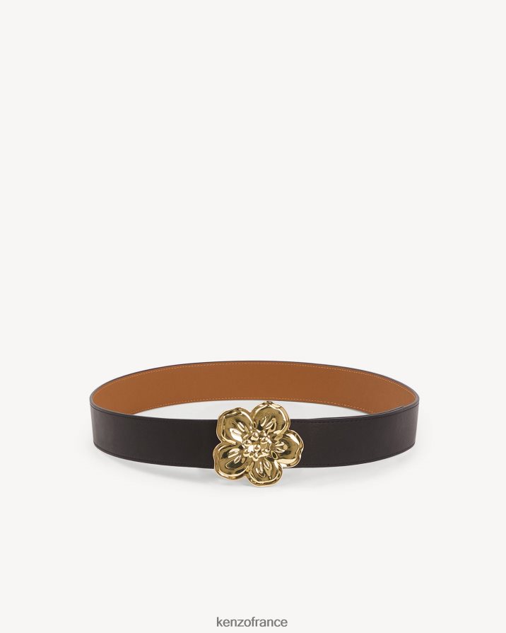 accessoires Kenzo large ceinture réversible à fleurs boke noir unisexe LFF6X0858