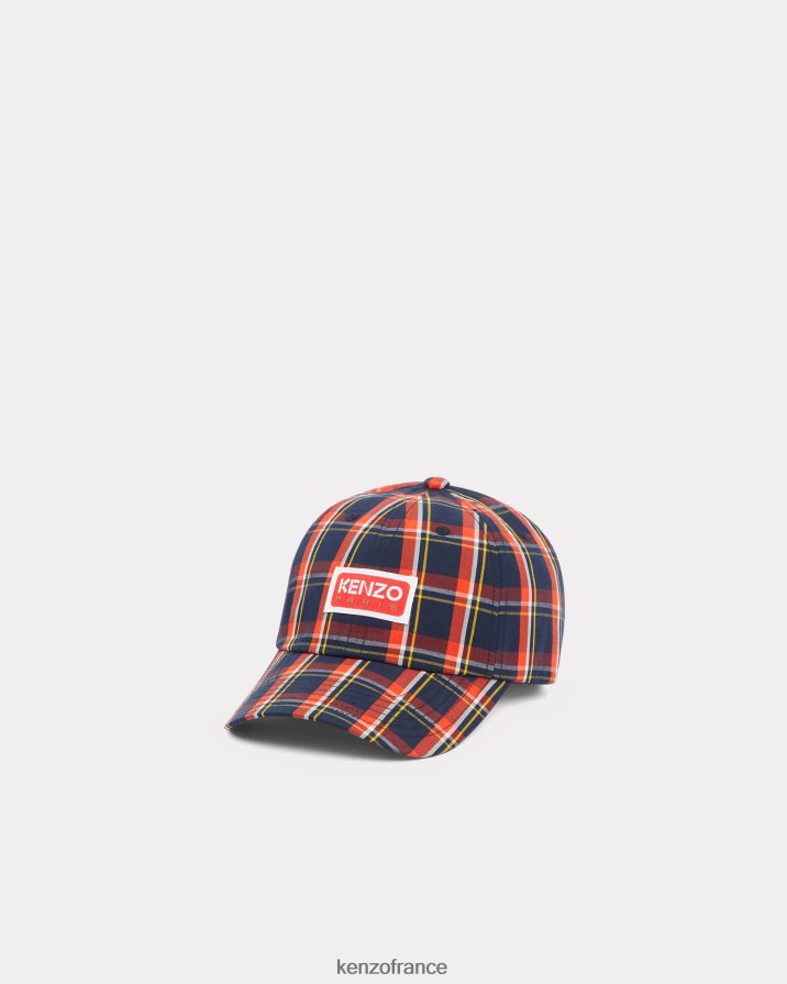 accessoires Kenzo casquette de baseball à carreaux bleu nuit unisexe LFF6X0834