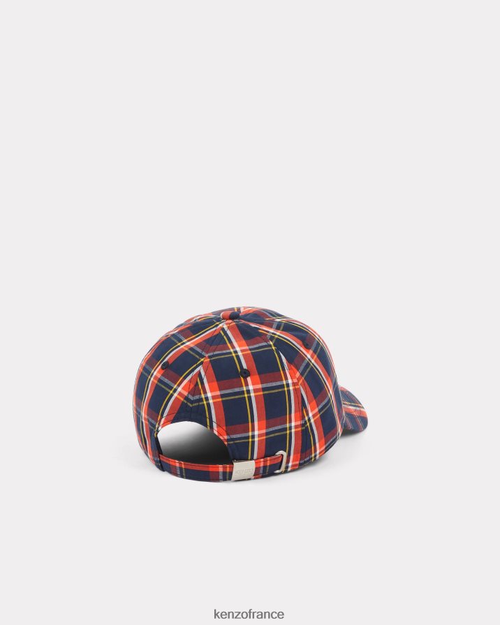 accessoires Kenzo casquette de baseball à carreaux bleu nuit unisexe LFF6X0834