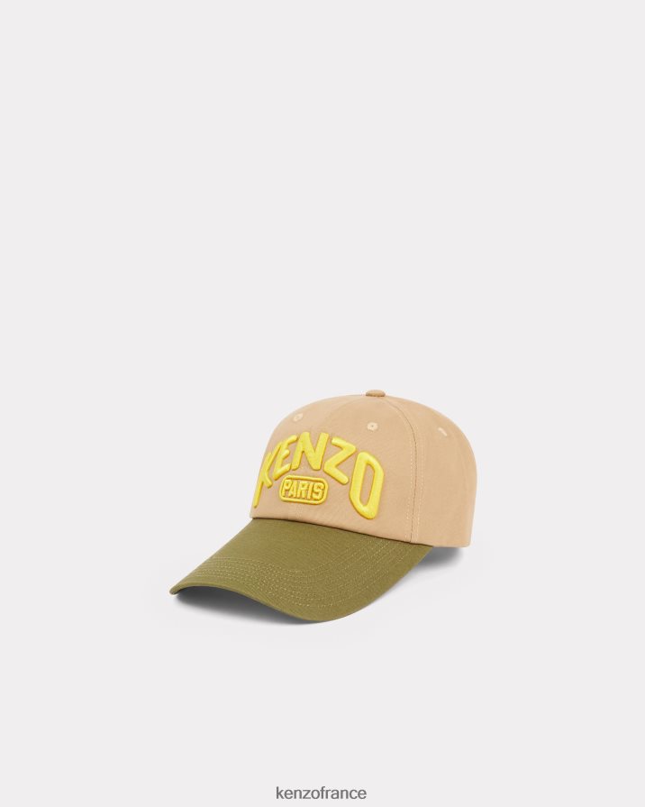 accessoires Kenzo casquette de baseball paris avec visière longue beige unisexe LFF6X0842