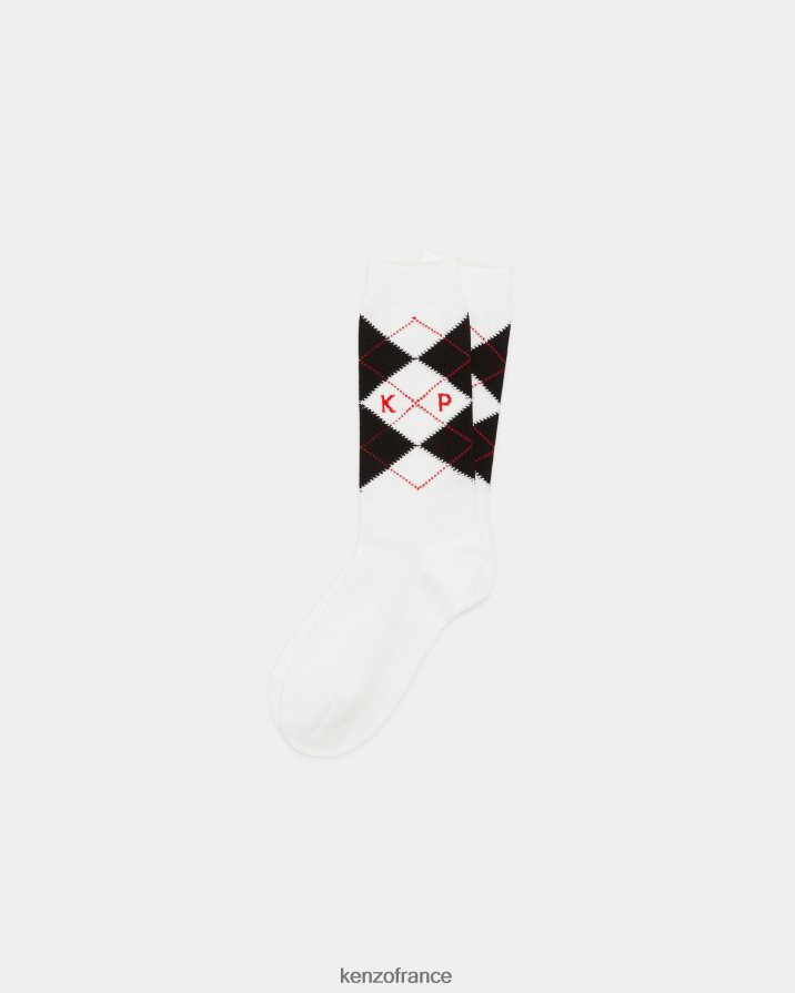 accessoires Kenzo chaussettes kp blanc cassé unisexe LFF6X0826
