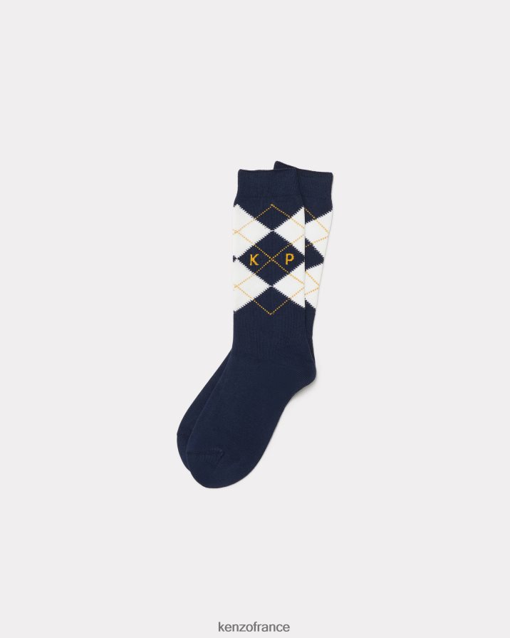 accessoires Kenzo chaussettes kp bleu nuit unisexe LFF6X0822