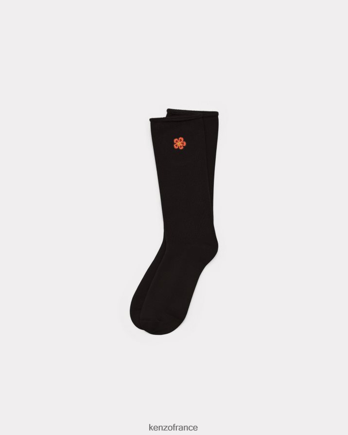 accessoires Kenzo écusson de fleur de boke chaussettes noir unisexe LFF6X0856