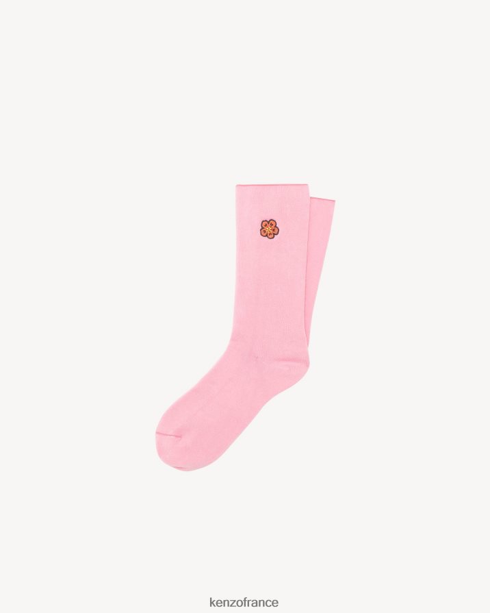 accessoires Kenzo écusson de fleur de boke chaussettes rose unisexe LFF6X0854