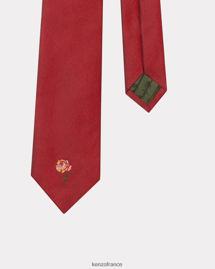 accessoires Kenzo cravate en soie pixel rose rouge moyen unisexe LFF6X0931