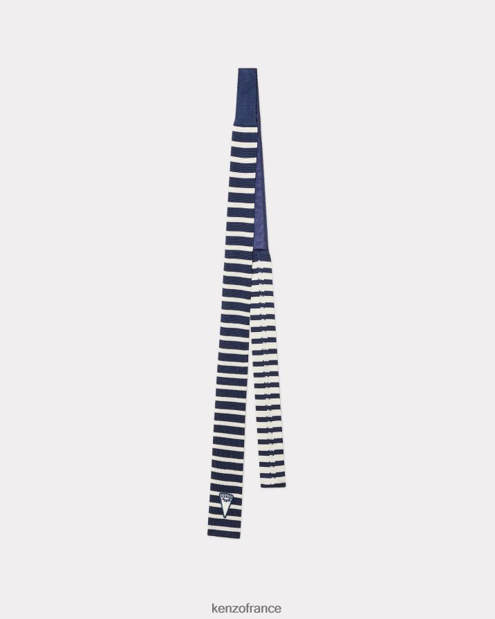 accessoires Kenzo cravate en soie rayée bleu nuit unisexe LFF6X0933