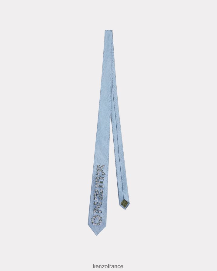 accessoires Kenzo foulard en soie de Hana ditzy cyan unisexe LFF6X0847