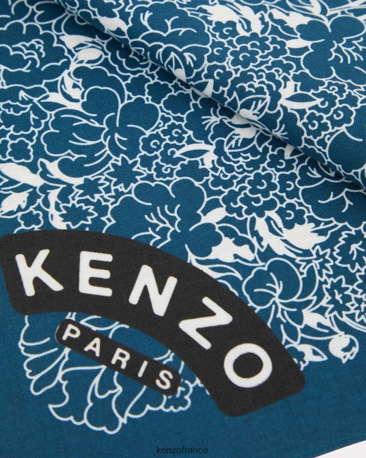 accessoires Kenzo foulard bandana éléphant bleu canard unisexe LFF6X0902