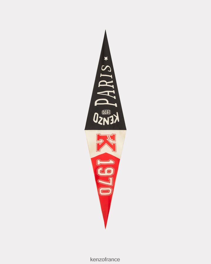 accessoires Kenzo foulard en soie avec drapeau de baseball rouge moyen unisexe LFF6X0909