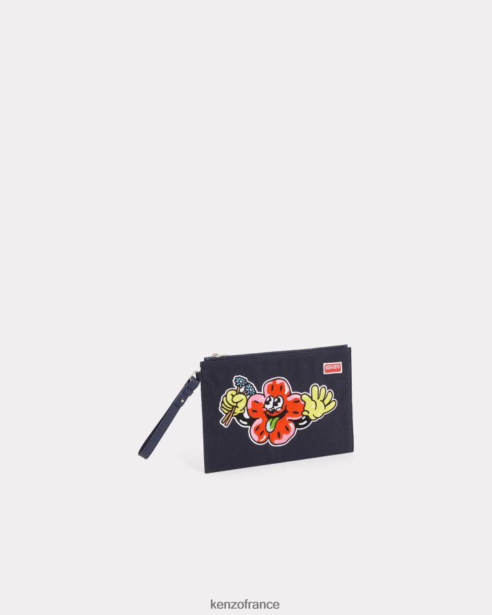 accessoires Kenzo pochette Boké bleu marine unisexe LFF6X0880