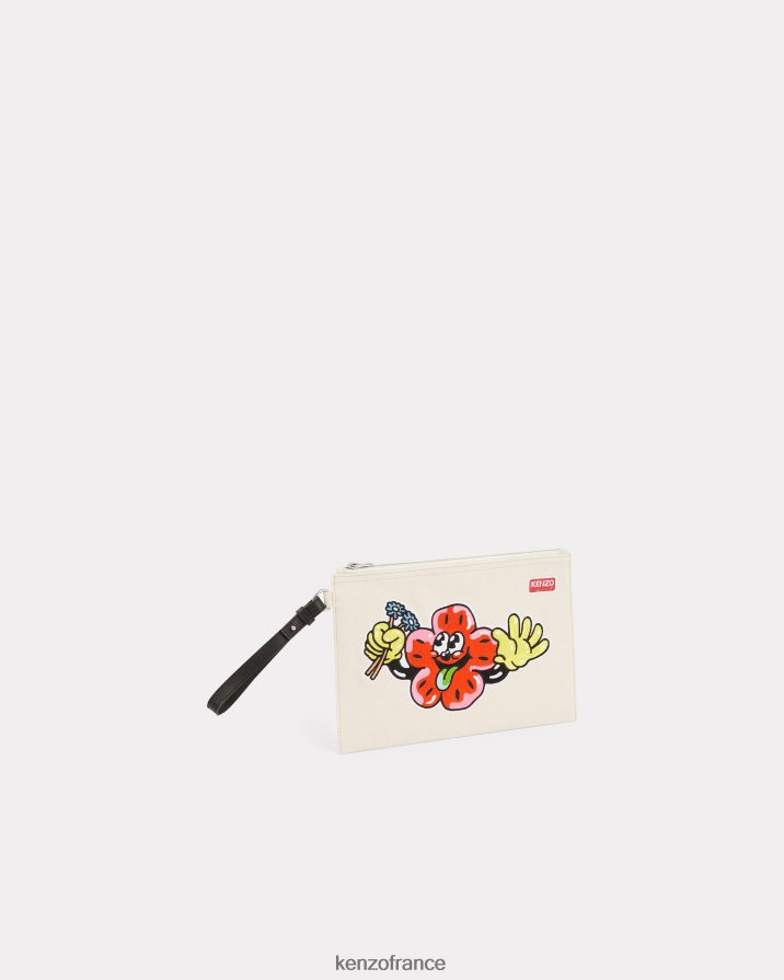 accessoires Kenzo pochette Boké écru unisexe LFF6X0891