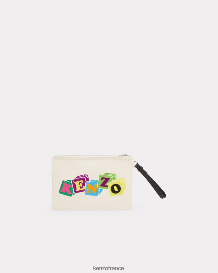 accessoires Kenzo pochette Boké écru unisexe LFF6X0891