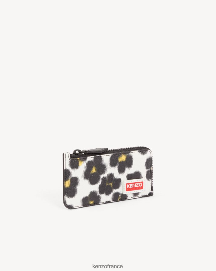 accessoires Kenzo porte-cartes Hana Léopard blanc cassé unisexe LFF6X0878