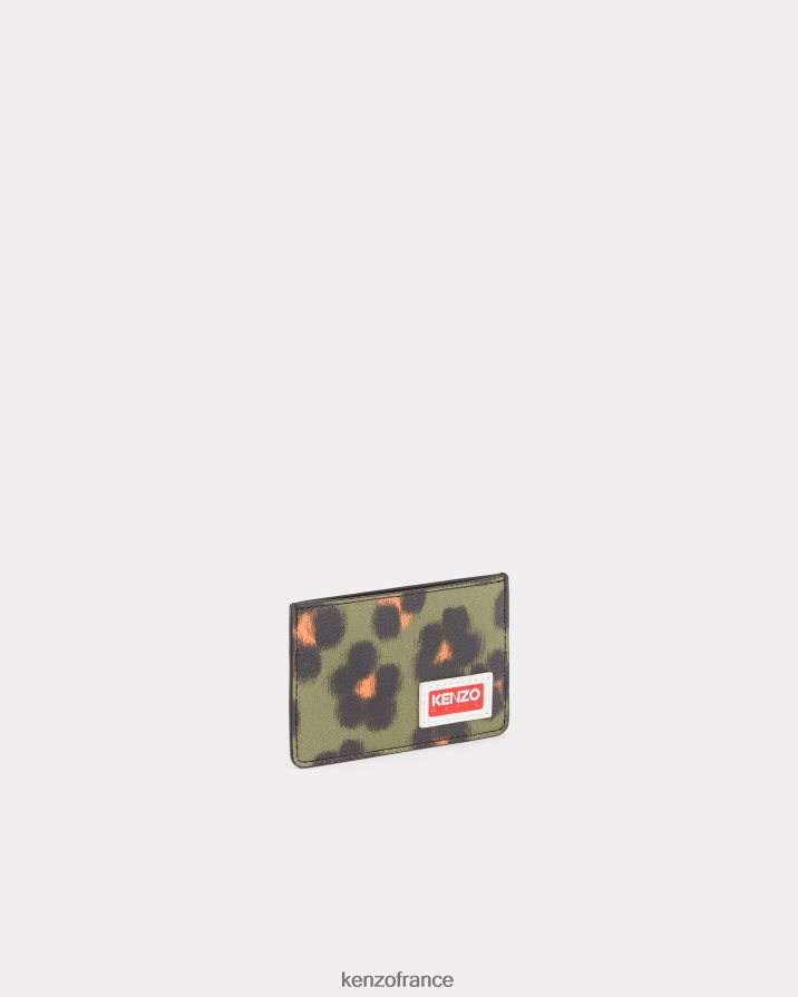 accessoires Kenzo porte-cartes Hana Léopard kaki unisexe LFF6X0871