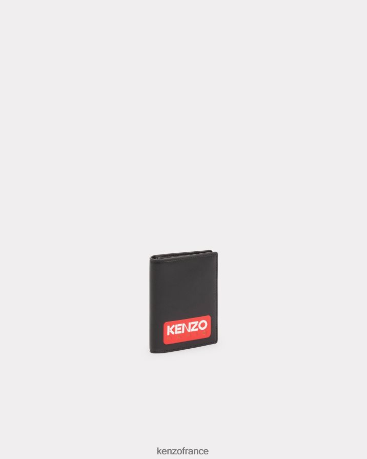 accessoires Kenzo portefeuille en cuir paris noir unisexe LFF6X0934