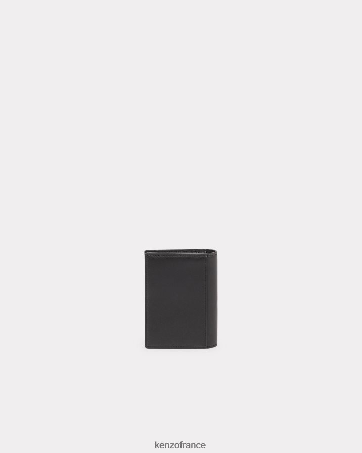 accessoires Kenzo portefeuille en cuir paris noir unisexe LFF6X0934