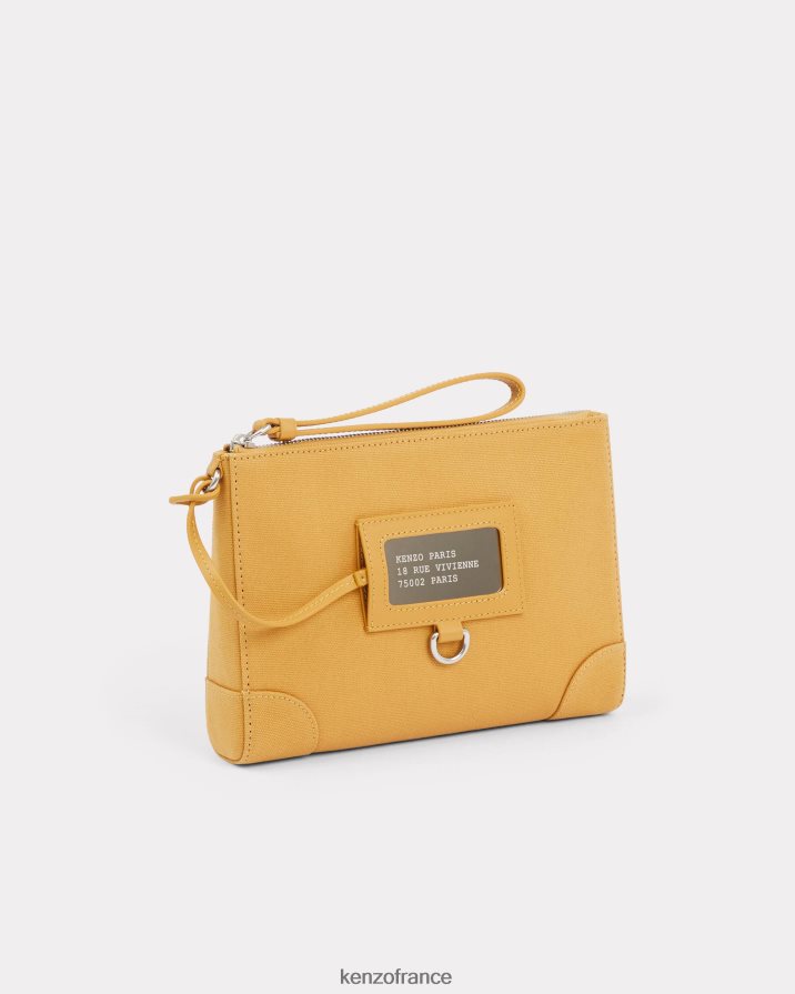 accessoires Kenzo sac à main paris à dragonne chameau unisexe LFF6X0916