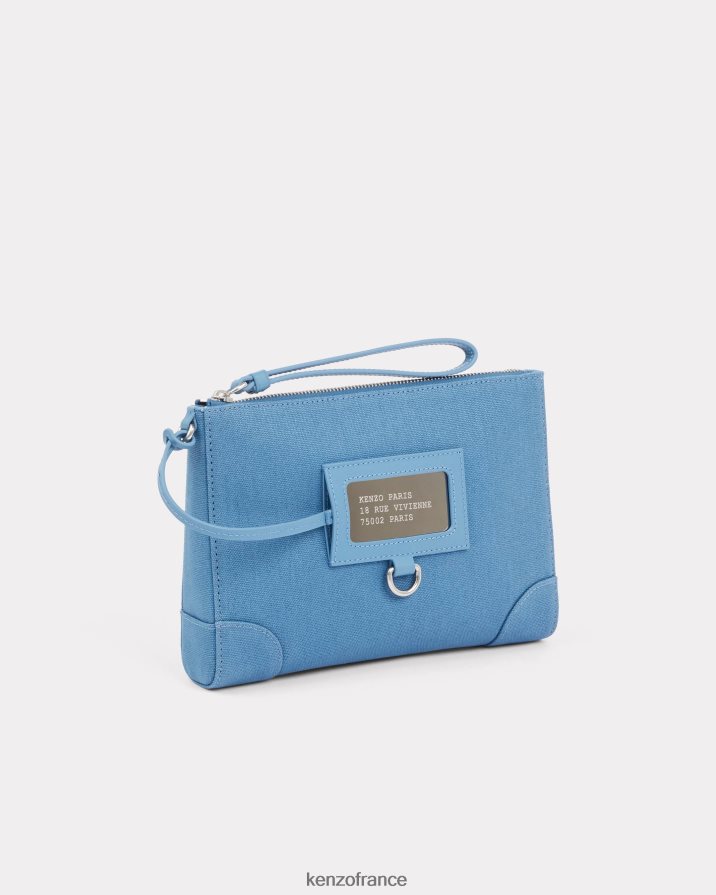 accessoires Kenzo sac à main paris à dragonne cyan unisexe LFF6X0923